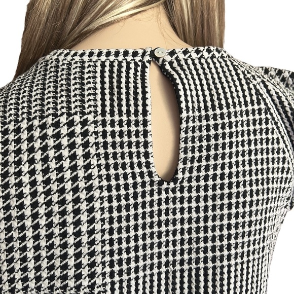 Anthropologie Dolan Ruffled Asymmetrical Houndstooth Top Blouse Shirt Tank - Picture 7 of 15